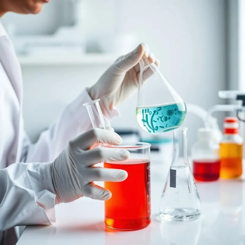 R&D 연구실에서 기능성 단백질 배합을 개발하는 모습